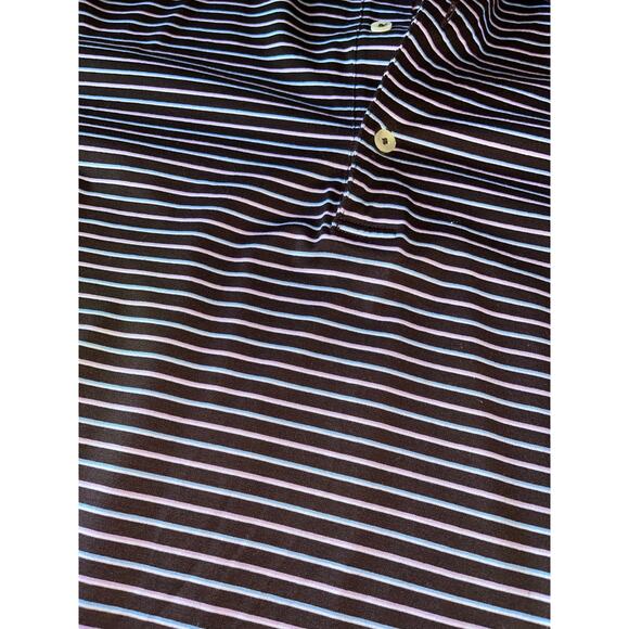Mens Fairway and Greene Mercerized Cotton Brown Striped Golf Polo‎ Size XL - Picture 7 of 8